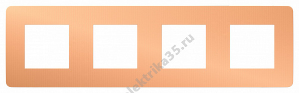 Рамка 4-м UNICA STUDIO медь/бел. SchE NU280857