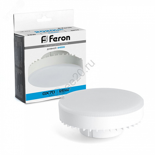 Лампа светодиодная LED 25Вт 230в GX70 6400К FERON 38270 