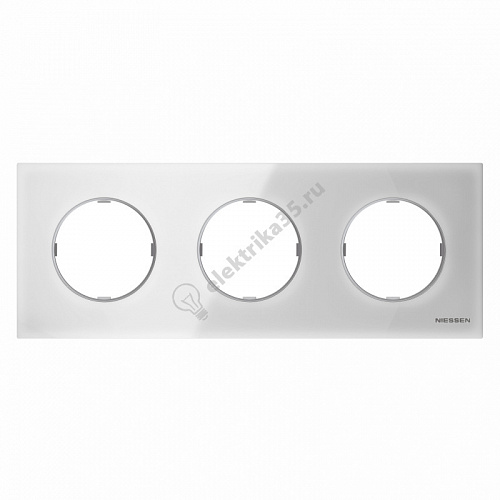 Рамка 3-м Sky Moon стекло бел. ABB 2CLA867300A3001