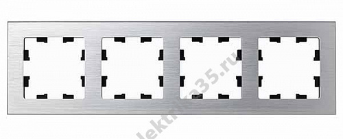 Рамка 4-м ATLASDESIGN NATURE металл серебро SchE ATN312104