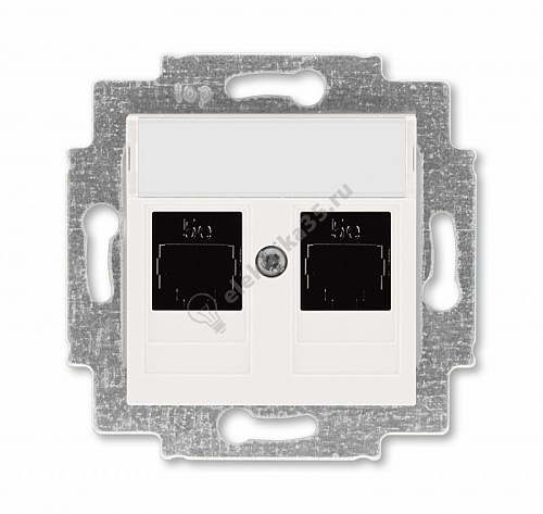 Розетка комп. Levit 2хRJ45 кат. 5e жемчуж. ABB 2CHH295118A6068