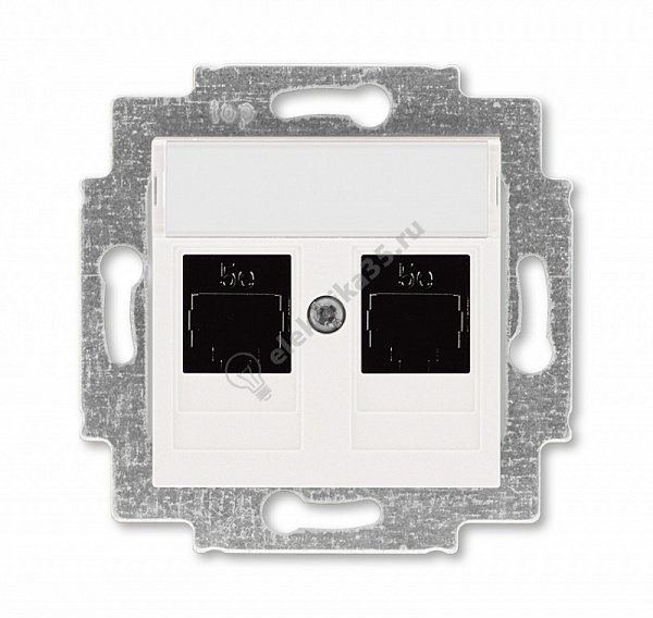 Розетка комп. Levit 2хRJ45 кат. 5e жемчуж. ABB 2CHH295118A6068