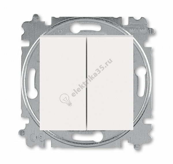Переключатель 2-кл. Levit жемчуж./ледяной ABB 2CHH595245A6068
