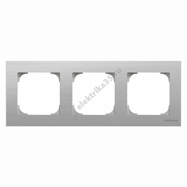 Рамка 3-м Sky нерж. сталь ABB 2CLA857300A1401