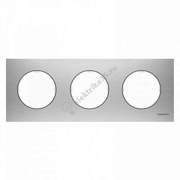 Рамка 3-м Sky Moon нерж. сталь ABB 2CLA867300A4001