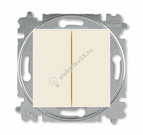 Переключатель 2-кл. Levit сл. кость/бел. ABB 2CHH595245A6017