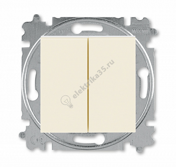 Переключатель 2-кл. Levit сл. кость/бел. ABB 2CHH595245A6017