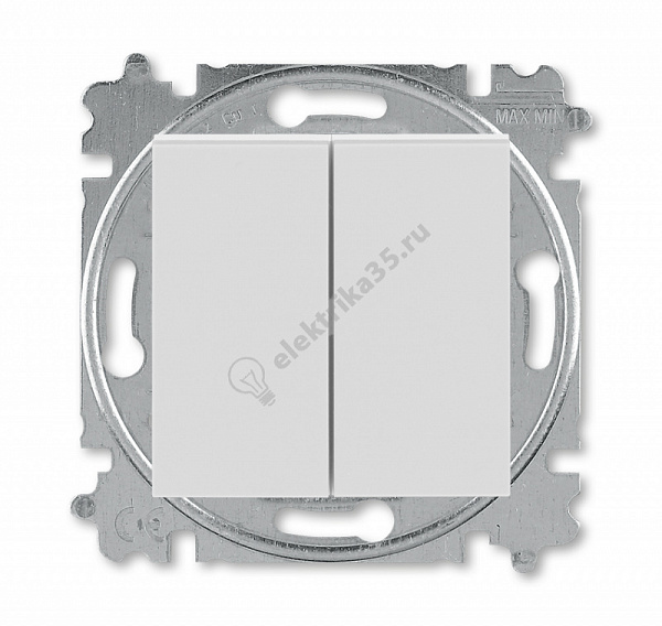 Переключатель 2-кл. Levit сер./бел. ABB 2CHH595245A6016