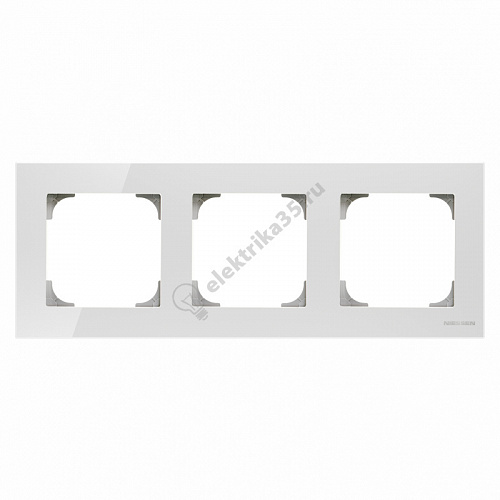 Рамка 3-м Sky стекло бел. ABB 2CLA857300A3001