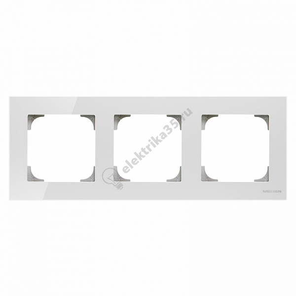 Рамка 3-м Sky стекло бел. ABB 2CLA857300A3001
