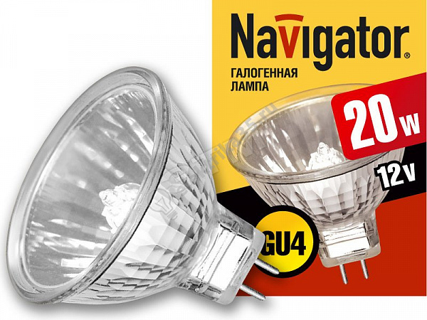 Лампа галогенная 20вт 12в GU4 Navigator