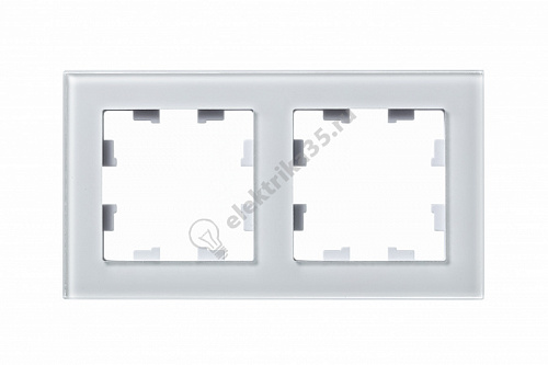 Рамка 2-м ATLASDESIGN NATURE стекло бел. SchE ATN320102