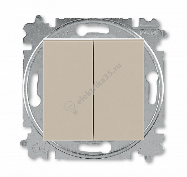 Выключатель 2-кл. Levit кофе макиато/бел. ABB 2CHH590545A6018