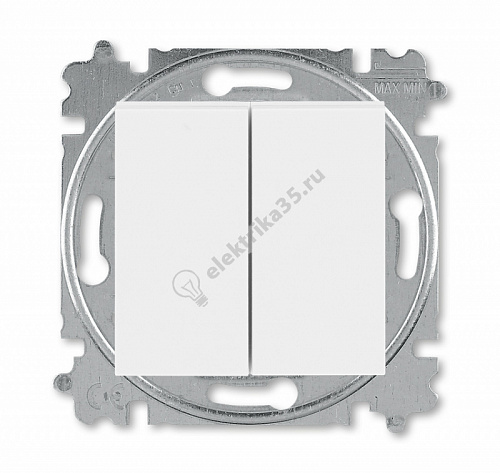 Выключатель 2-кл. Levit бел./дым. черн. ABB 2CHH590545A6062