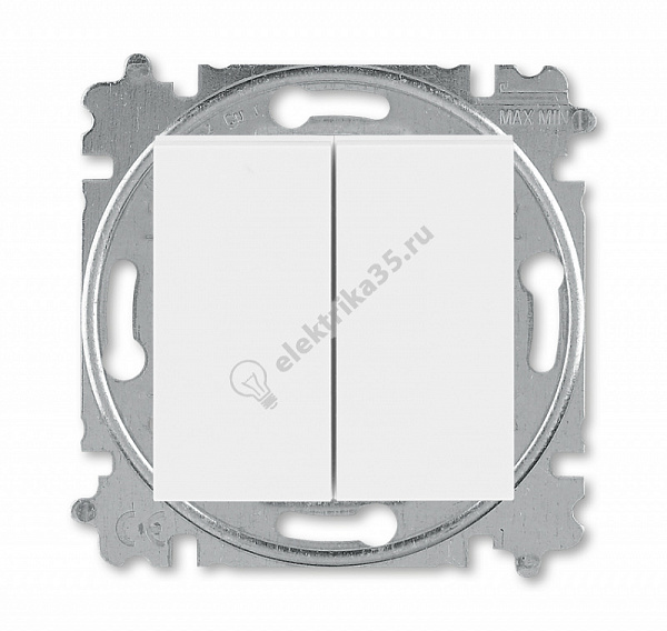 Выключатель 2-кл. Levit бел./дым. черн. ABB 2CHH590545A6062