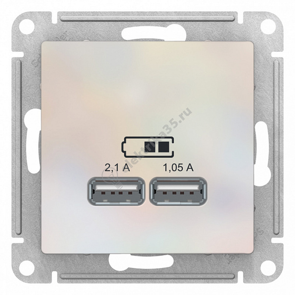 Мех-м розетки USB ATLAS жемчуг SchE ATN000433