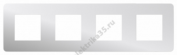 Рамка 4-м UNICA STUDIO хром/бел. SchE NU280855