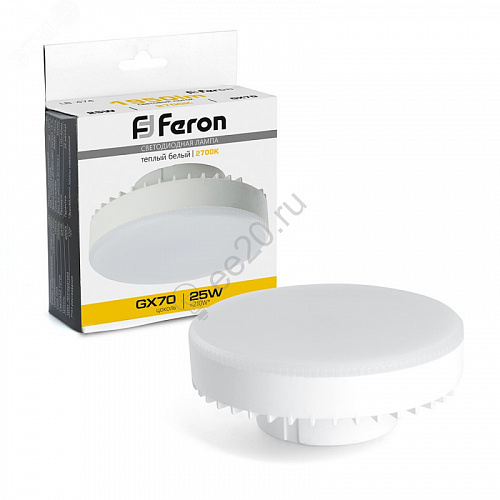 Лампа светодиодная LED 25Вт 230в GX70 2700К FERON 38268