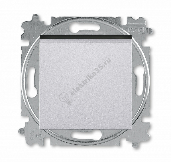 Переключатель 1-кл. Levit серебр./дым. черн. ABB 2CHH590645A6070
