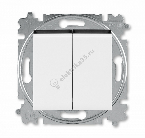 Переключатель 2-кл. Levit бел./дым. черн. ABB 2CHH595245A6062