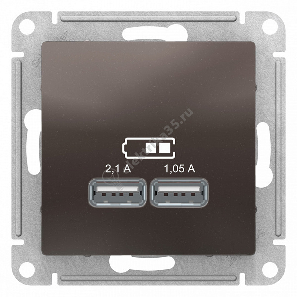 Мех-м розетки USB ATLAS мокко SchE ATN000633