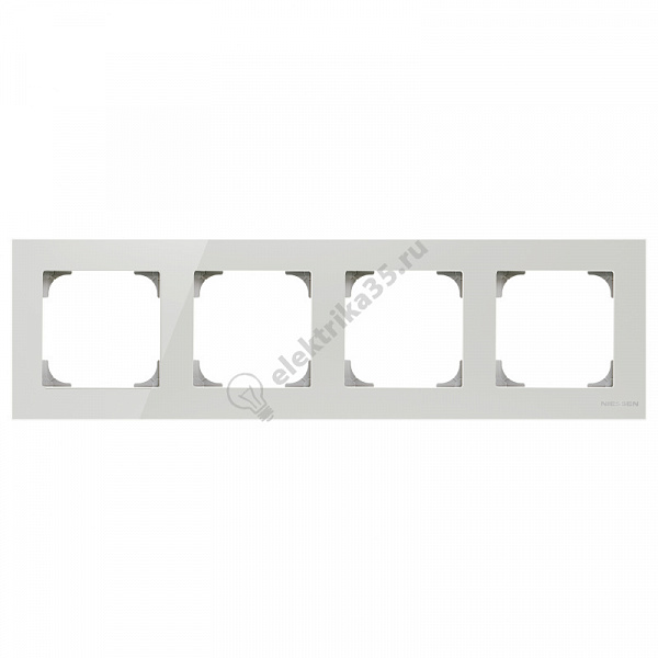 Рамка 4-м Sky стекло бел. ABB 2CLA857400A3001