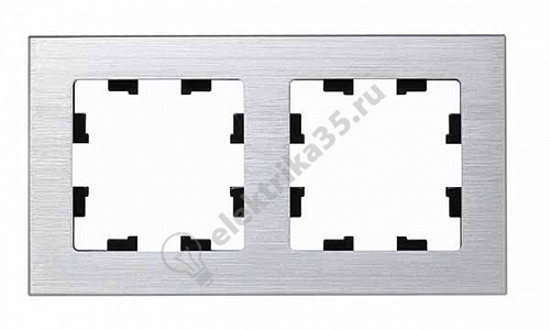 Рамка 2-м ATLASDESIGN NATURE металл серебро SchE ATN312102