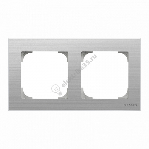 Рамка 2-м Sky нерж. сталь ABB 2CLA857200A1401