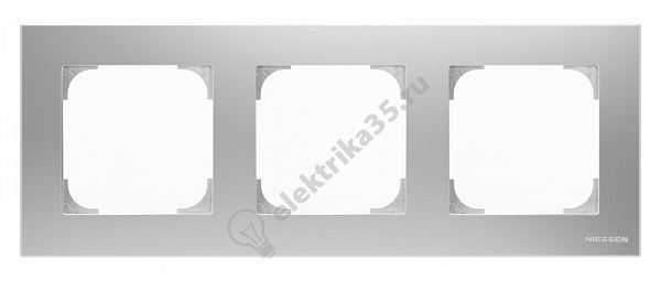 Рамка 3-м Sky серебр./алюм. ABB 2CLA857300A1301