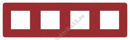 Рамка 4-м UNICA STUDIO крас./бел. SchE NU280813