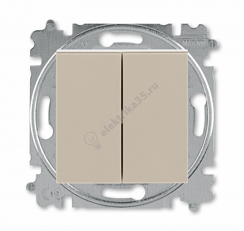 Переключатель 2-кл. Levit кофе макиато/бел. ABB 2CHH595245A6018